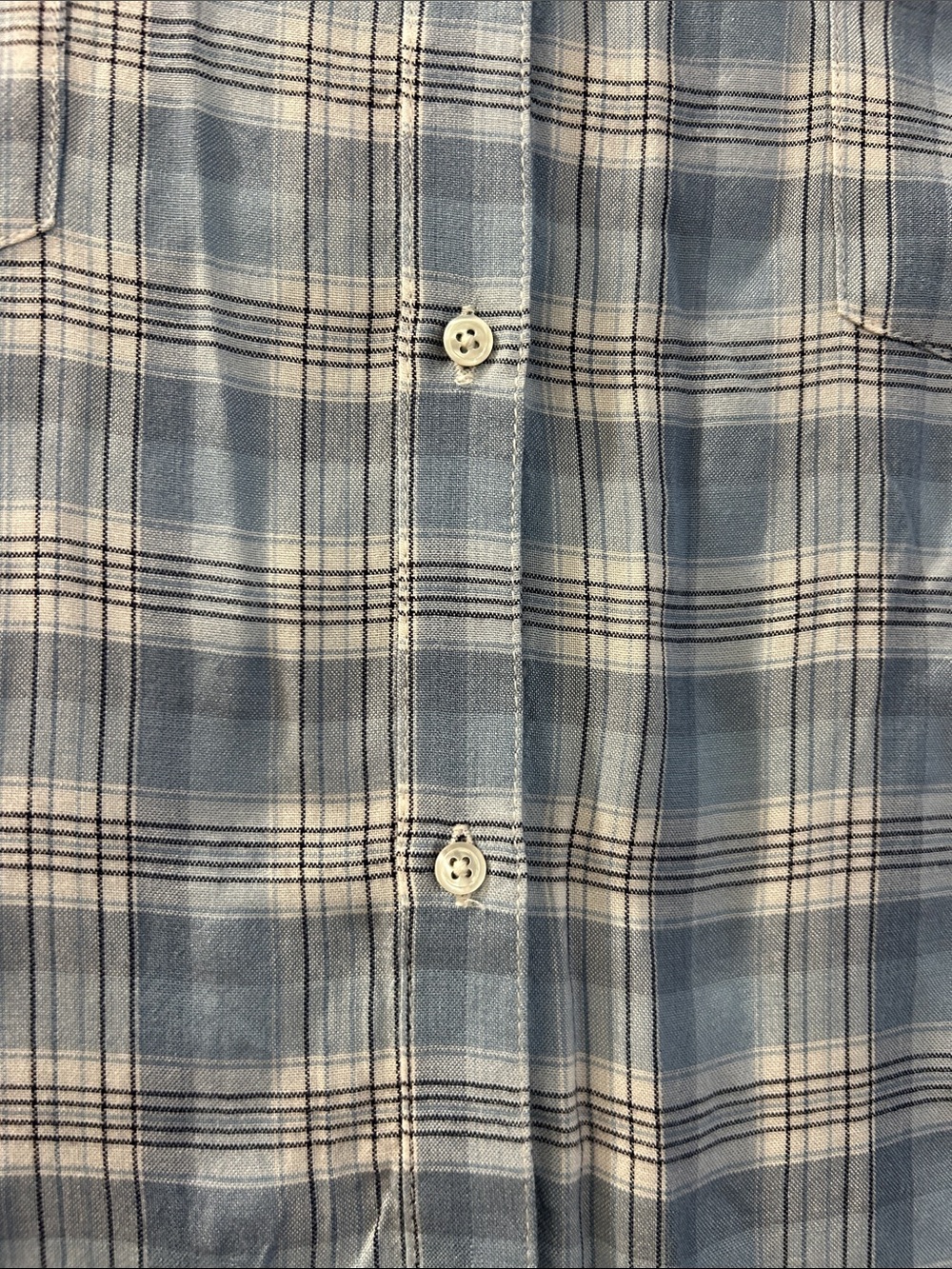 Soft Joie Light Blue Plaid Button-Up Shirt, Super Soft, Medium - Picture 5 of 10